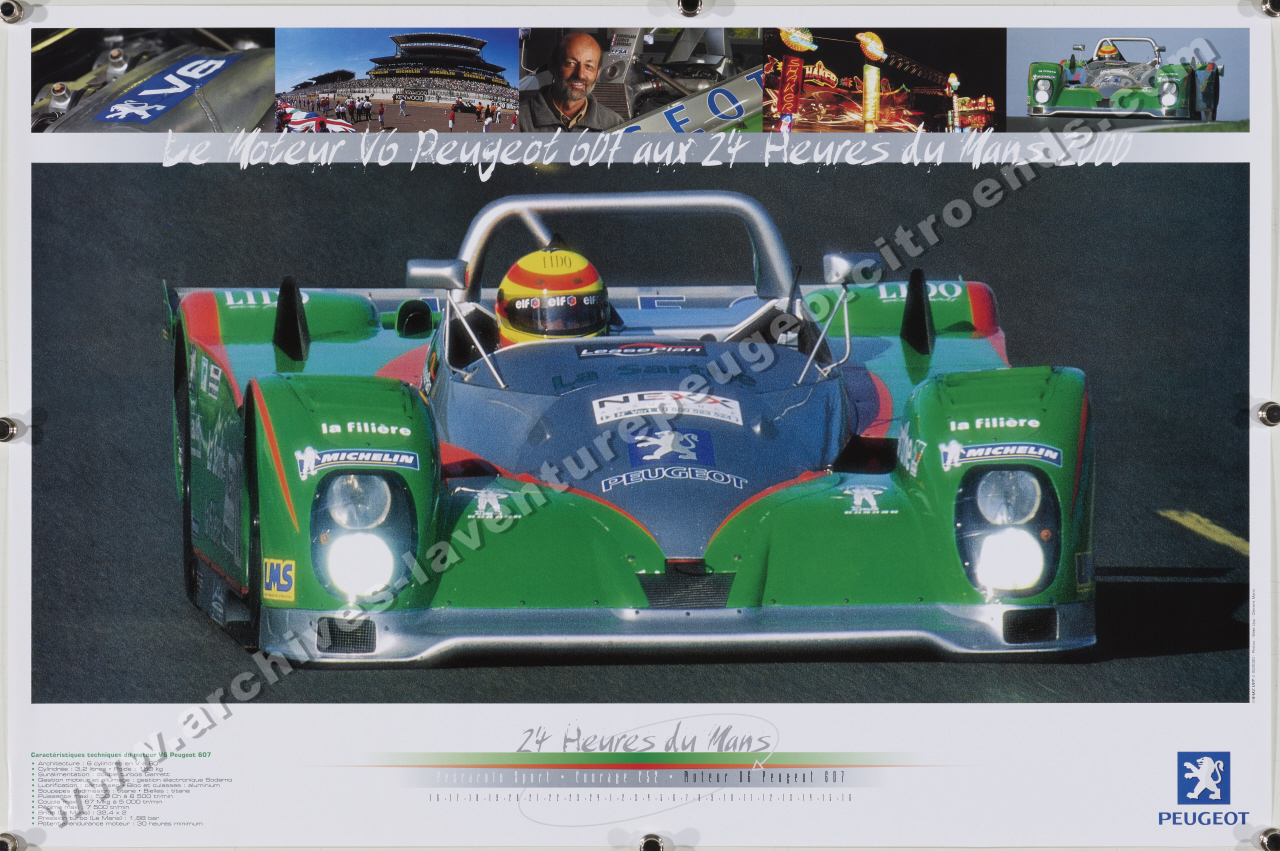 Le moteur V6 Peugeot 607 aux 24 Heures du Mans 2000.